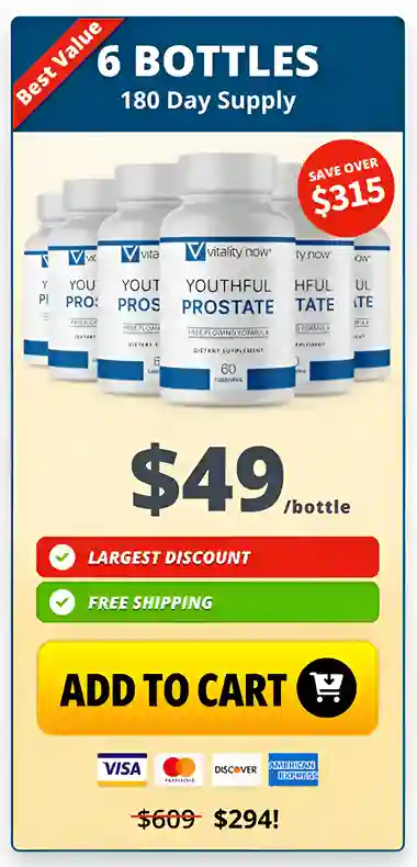 Youthful Prostate  6 bottles pricing